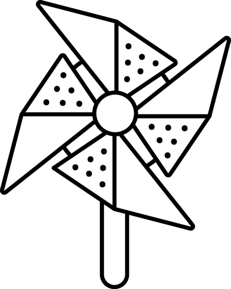 pinwheel icoon in zwart schets. vector