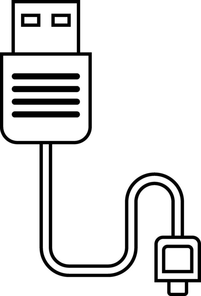 vlak USB kabel icoon of symbool. vector