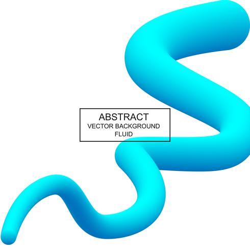 Abstracte 3d vloeibare gebogen lijn. Vloeibare vorm op witte achtergrond. vector