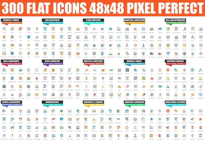 Eenvoudige set van vector platte pictogram. Lineair pictogrampakket. 48x48 Pixel Perfect.