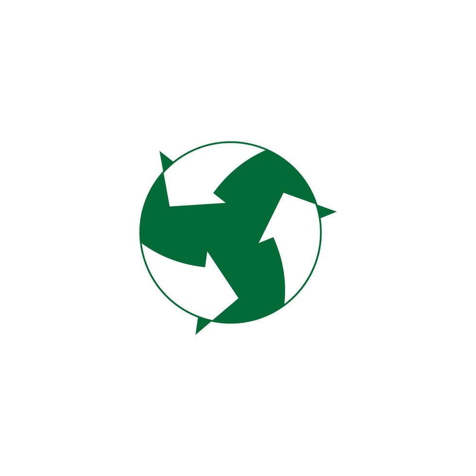 groen ronde recycle negatief ruimte symbool vector