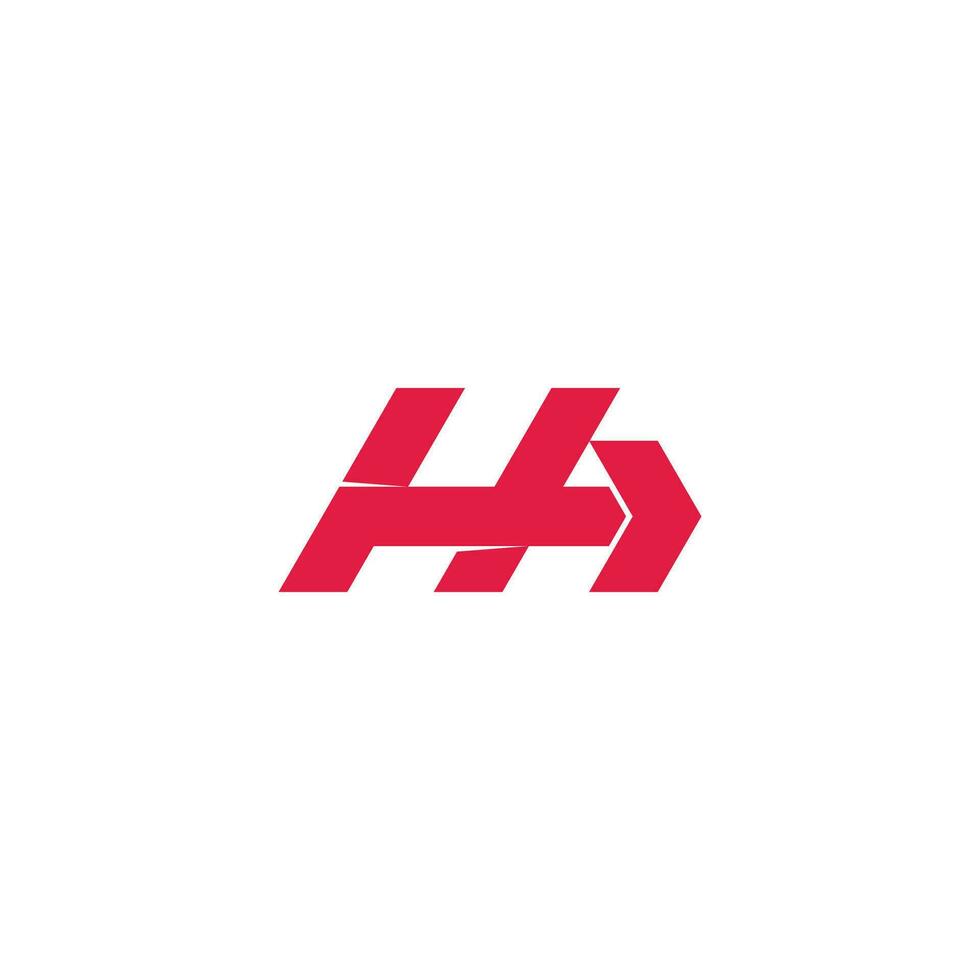 brief hb swoosh pijl gemakkelijk meetkundig logo vector