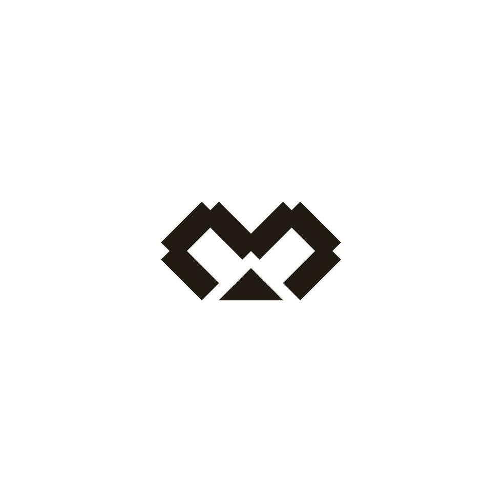 brief m gemakkelijk driehoek meetkundig logo vector