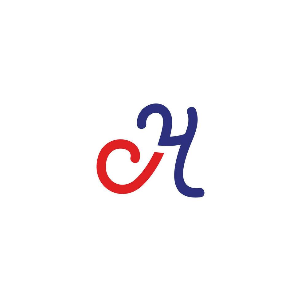 brief jh spiraal lus kleurrijk logo vector