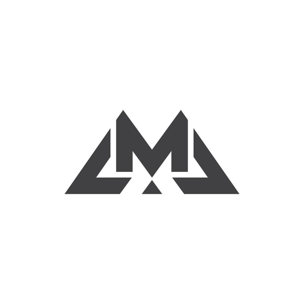 brief m gekoppeld driehoek meetkundig lijn gemakkelijk logo vector