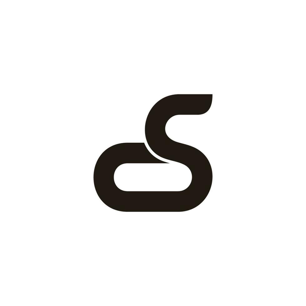 brief cs gekoppeld curves meetkundig gemakkelijk logo vector