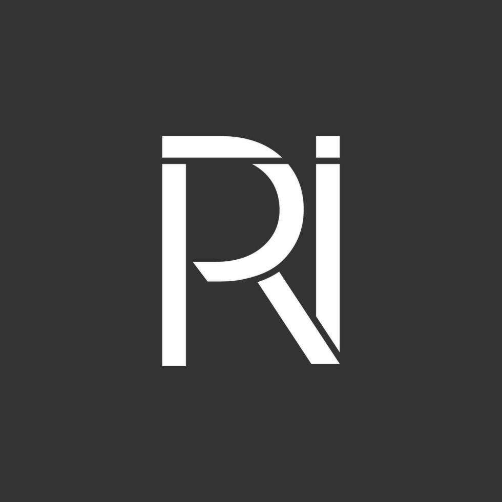 letter ri eenvoudige geometrische logo vector