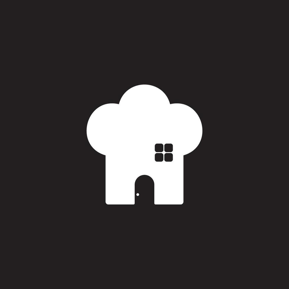 huis van chef gemakkelijk meetkundig symbool logo vector