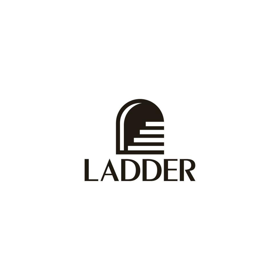 ladder trappenhuis 3d vlak deur poort logo vector