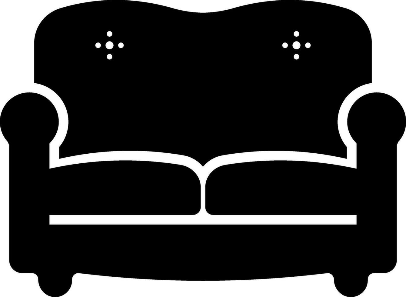 bw sofa in vlak stijl. vector