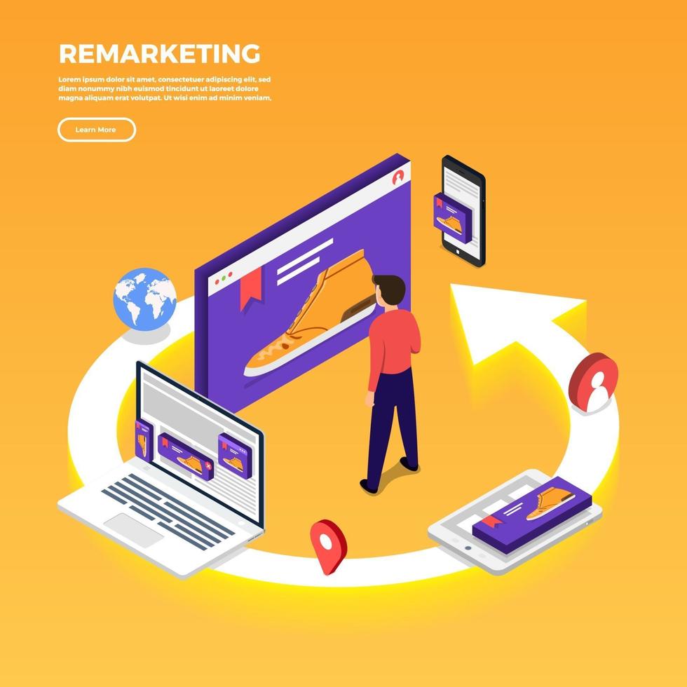 remarketing digitale marketing vector