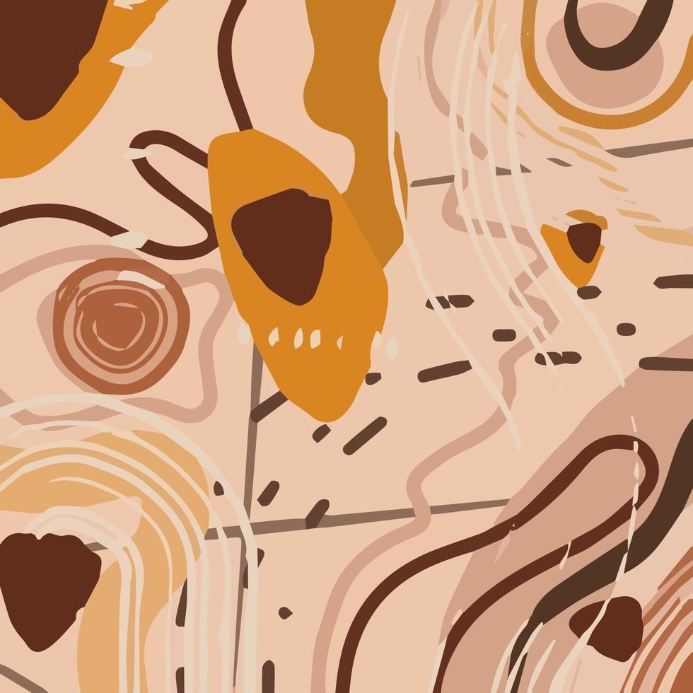 moderne abstracte textuur als achtergrond in naakt pastelkleuren. abstract modepatroon met organische vormen, vlekken, lijnen, stippen. vector illustratie