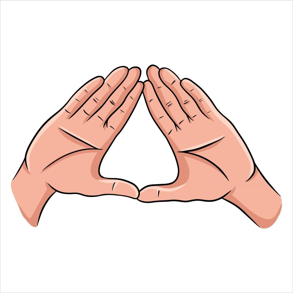 handgebaren yoga gebaren handen cartoon stijl vector