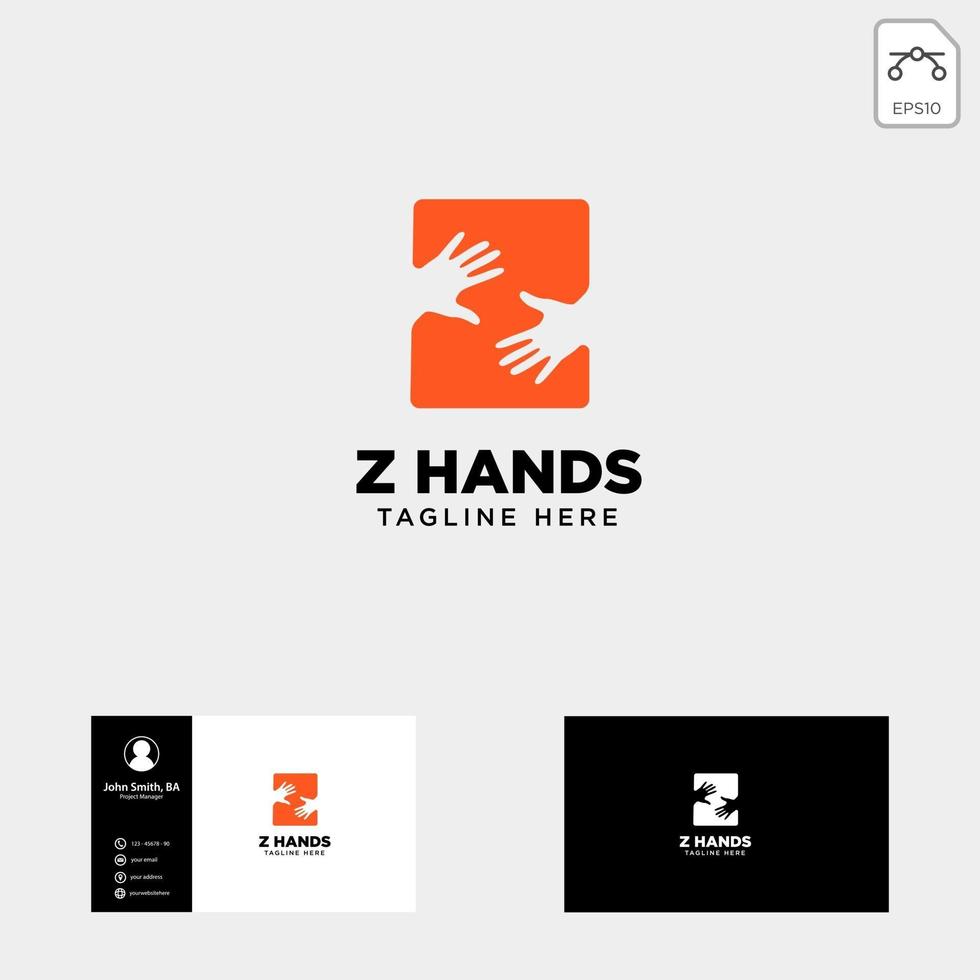 minimale z brief eerste hand logo sjabloon vector illustratie pictogram element geïsoleerde vector