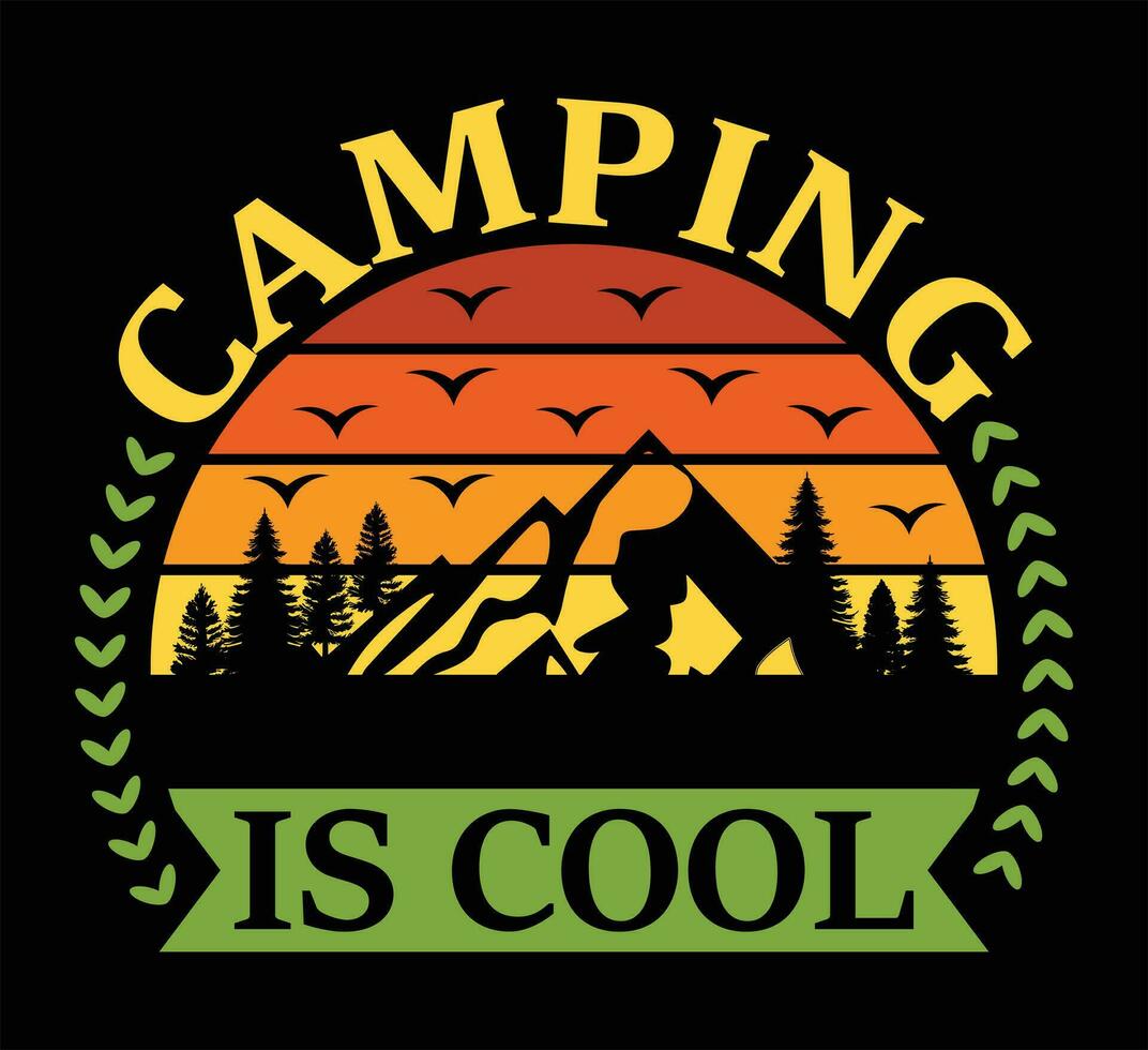 camping is koel t overhemd ontwerp vector