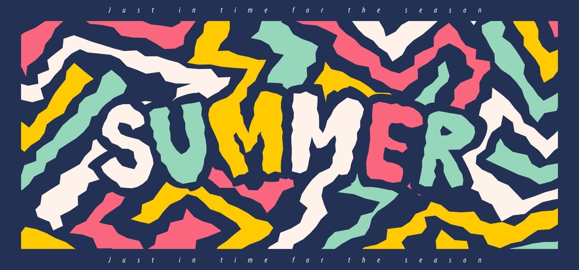 kleurrijke zomer typografie achtergrond lay-out achtergrond vector