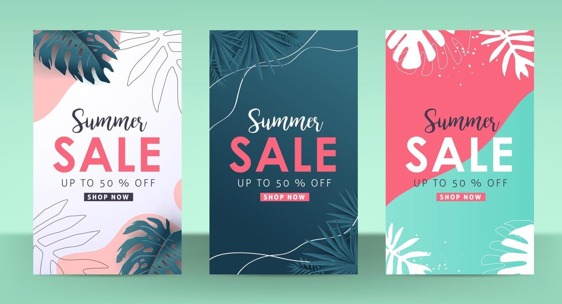 kleurrijke zomer verkoop lay-out poster banner achtergrond vector