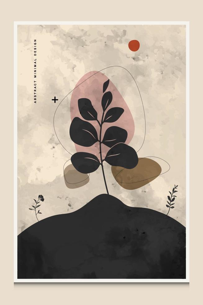 moderne minimale en elegante botanische abstracte achtergrond geschikt om af te drukken als een schilderij interieurdecoratie sociale berichten flyers boekomslagen vector