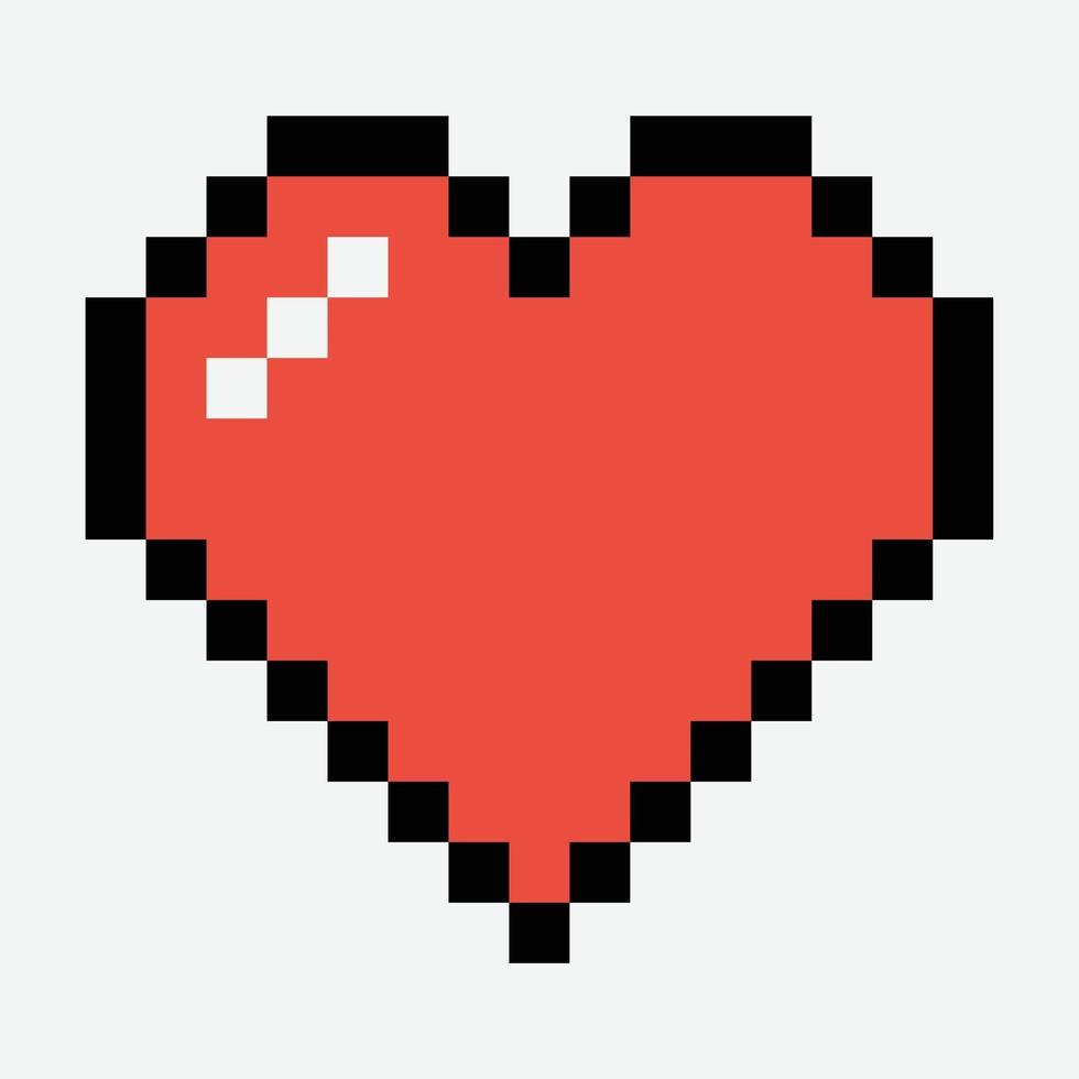 rood hart pixelart vector