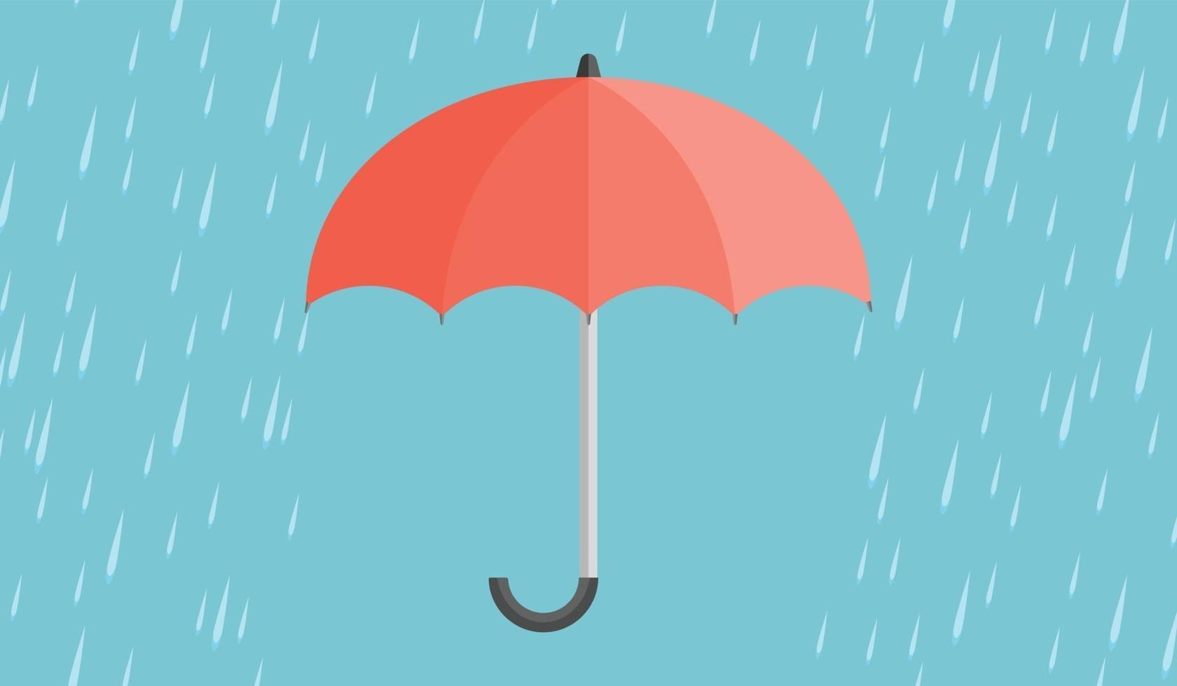 rode paraplu met regendruppels vector