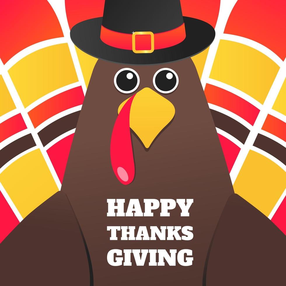 happy thanksgiving day vlakke stijl ontwerp poster vectorillustratie vector