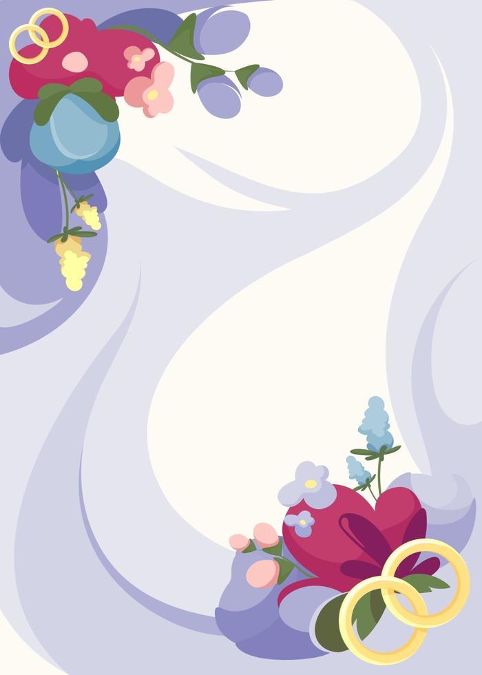 poster sjabloon met bloemen en ringen vector