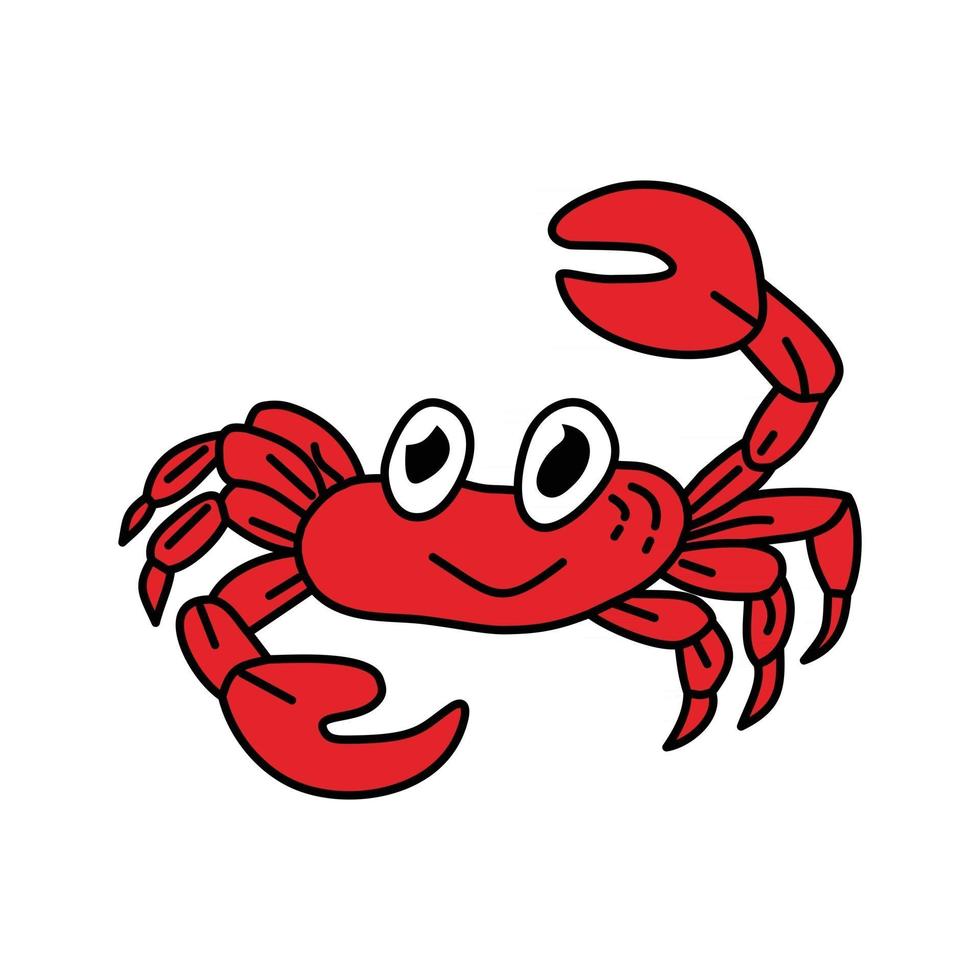 krab zee ontwerp grafische sjabloon vector