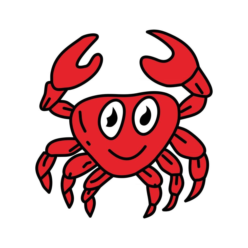 krab zee ontwerp grafische sjabloon vector