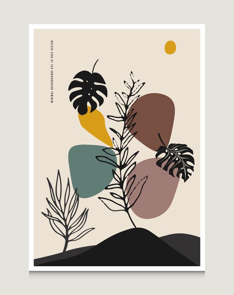 moderne abstracte botanische lijntekeningen vector illustratie achtergrond met botanische lijntekeningen scène geschikt voor boeken covers brochures flyers sociale berichten enz