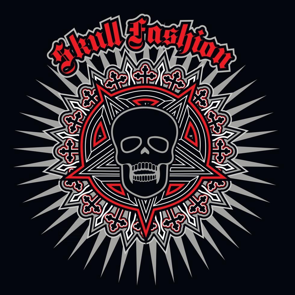 gotisch bord met t-shirts van het schedel grunge vintage ontwerp vector