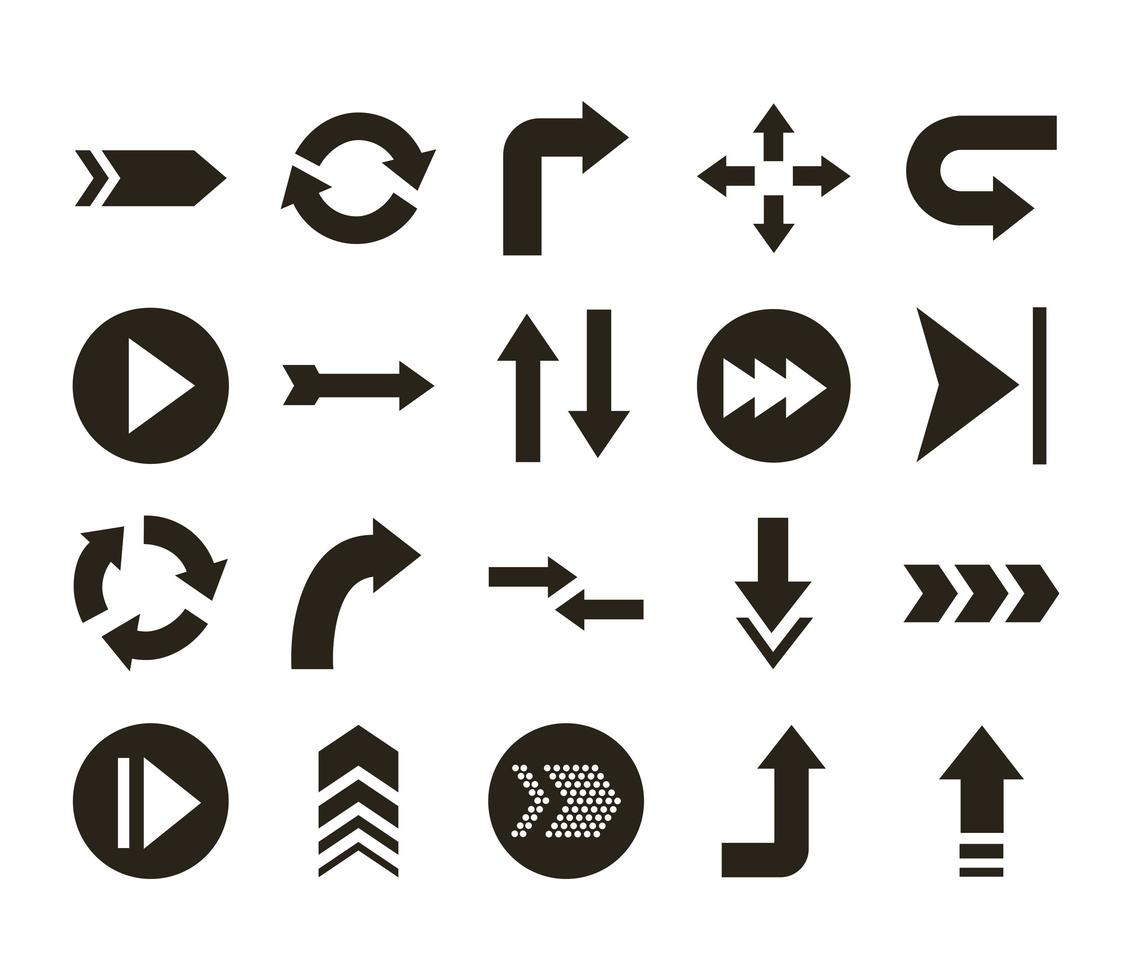 bundel van pijlen set pictogrammen vector