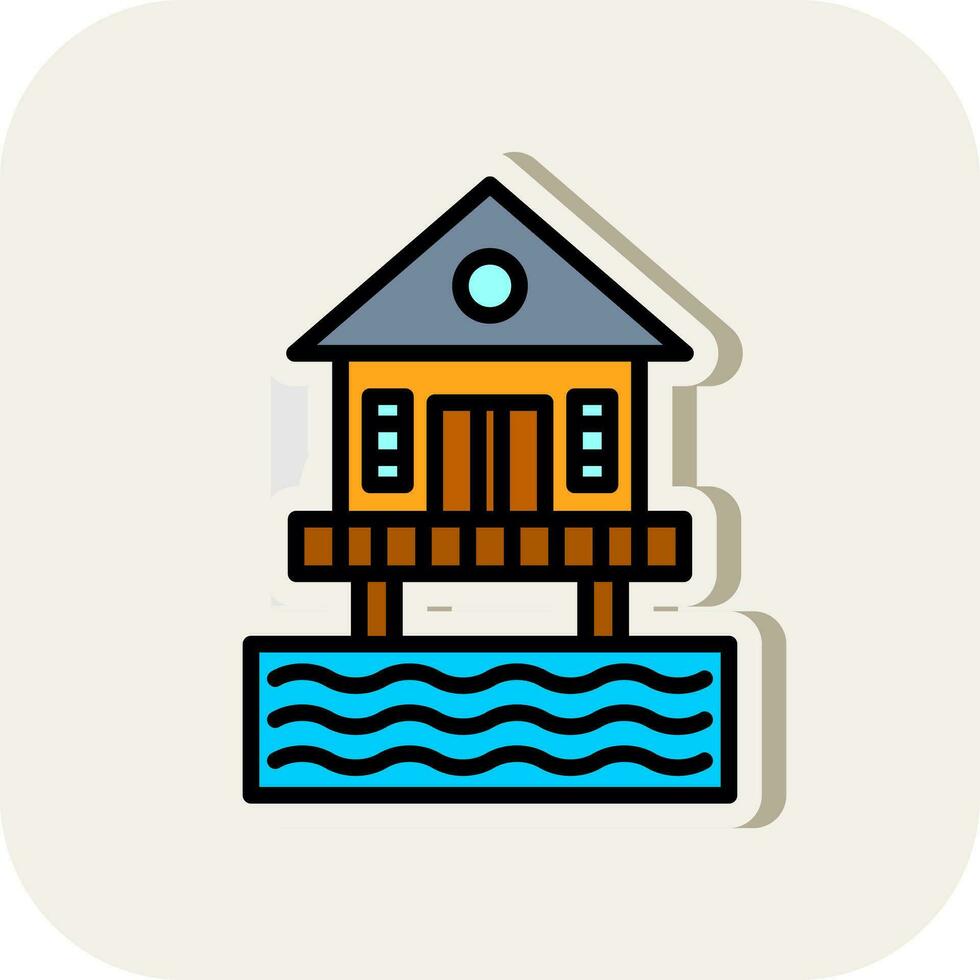 strand hut vector icoon ontwerp