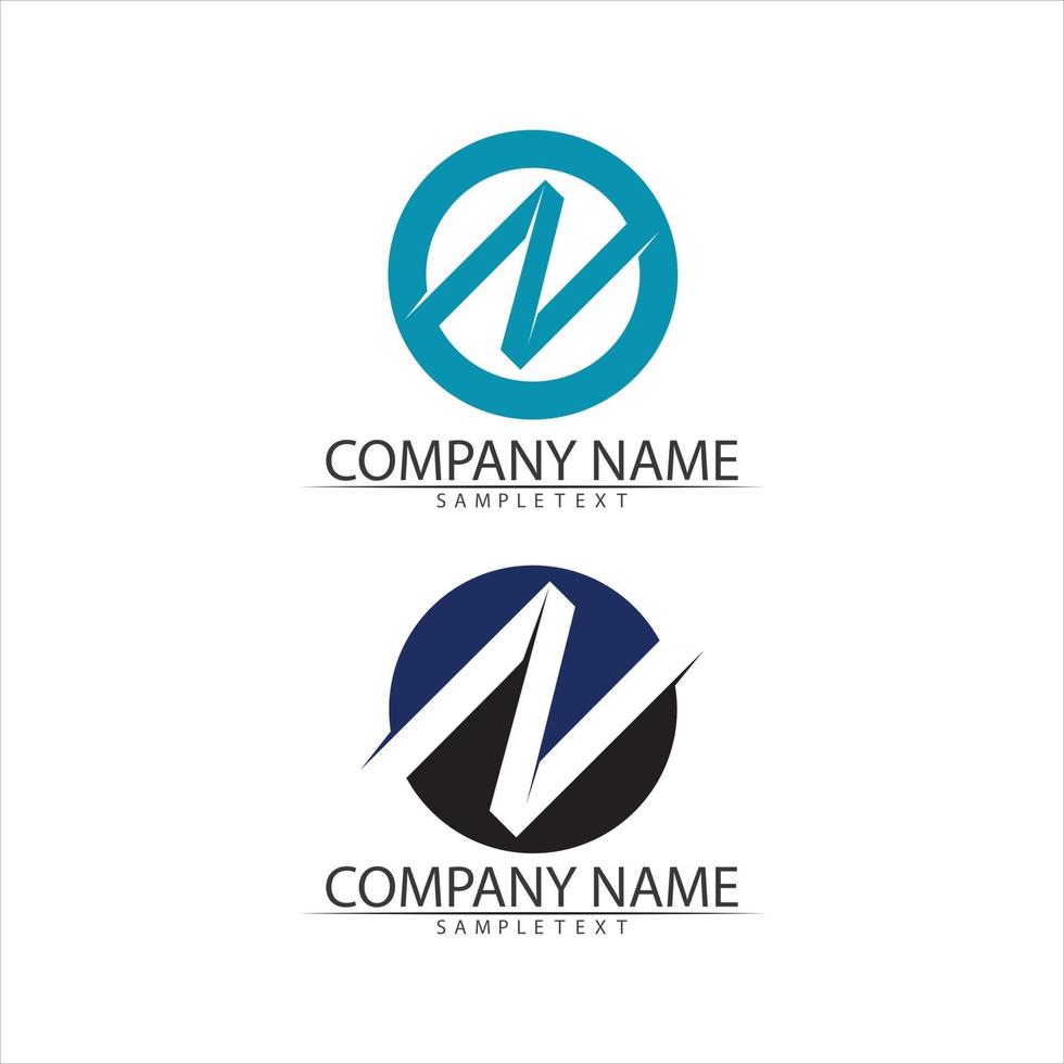 n brief logo sjabloon lettertype logo voor het bedrijfsleven vector