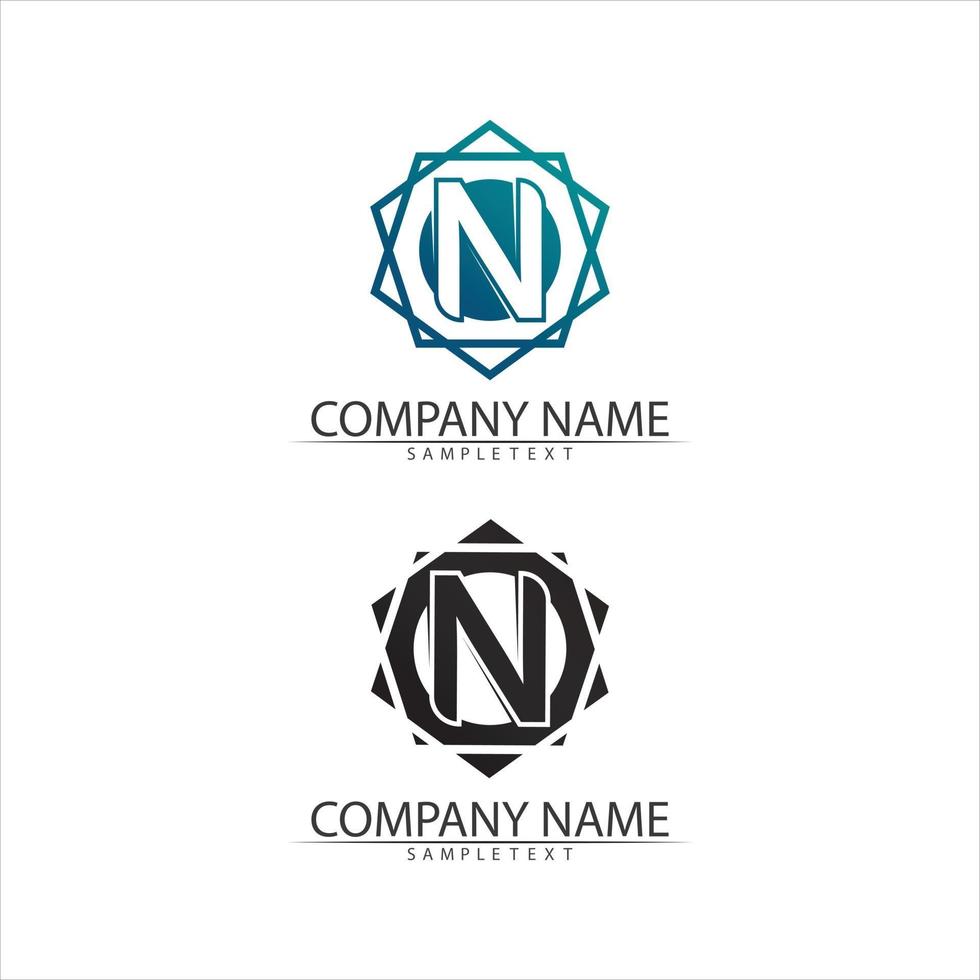 n brief logo sjabloon lettertype logo voor het bedrijfsleven vector