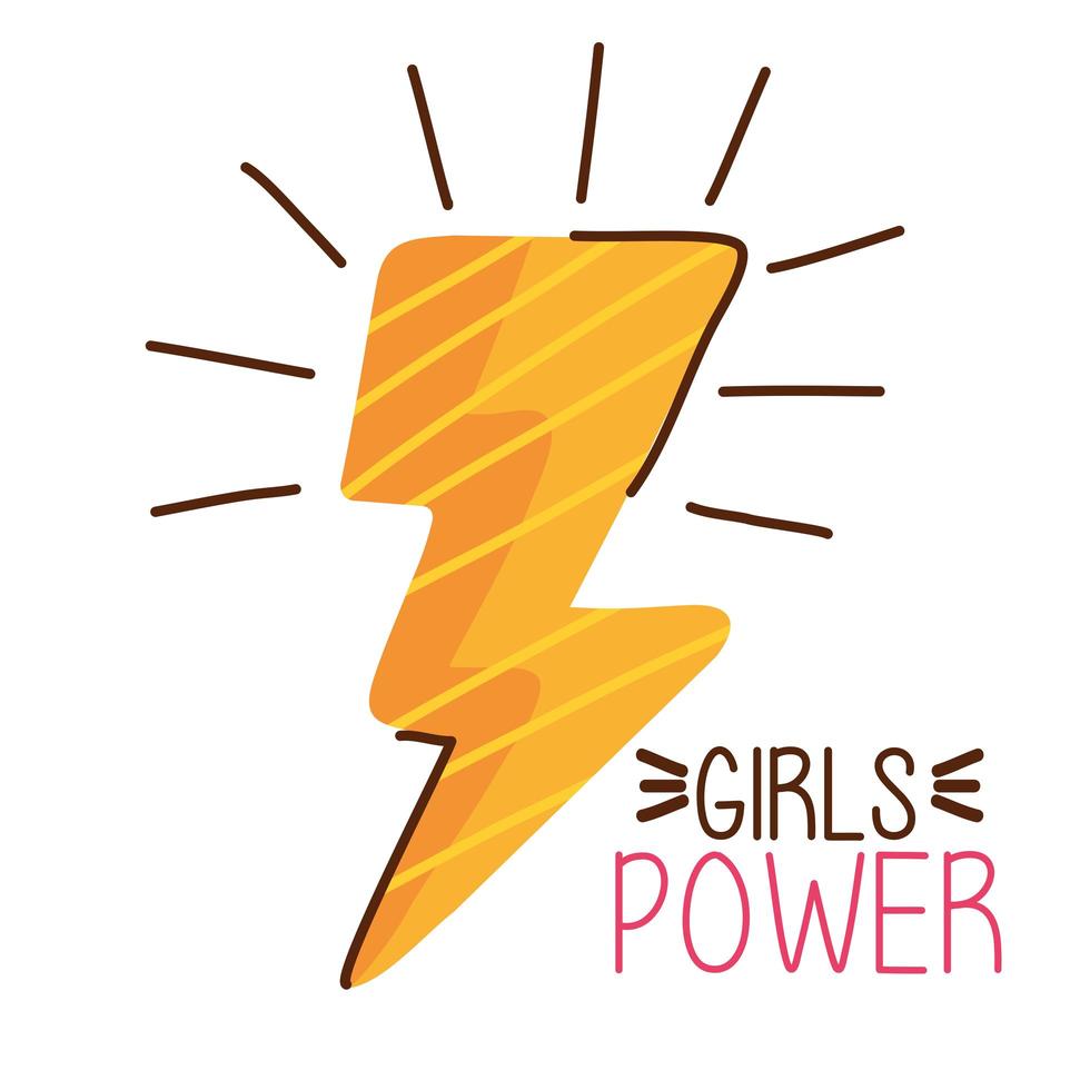 girl power belettering met thunder ray vector