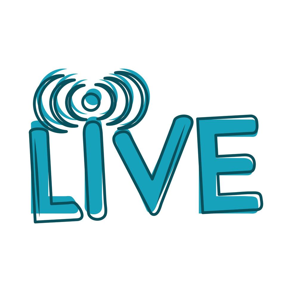 live stream online video digitaal blauw ontwerp vector