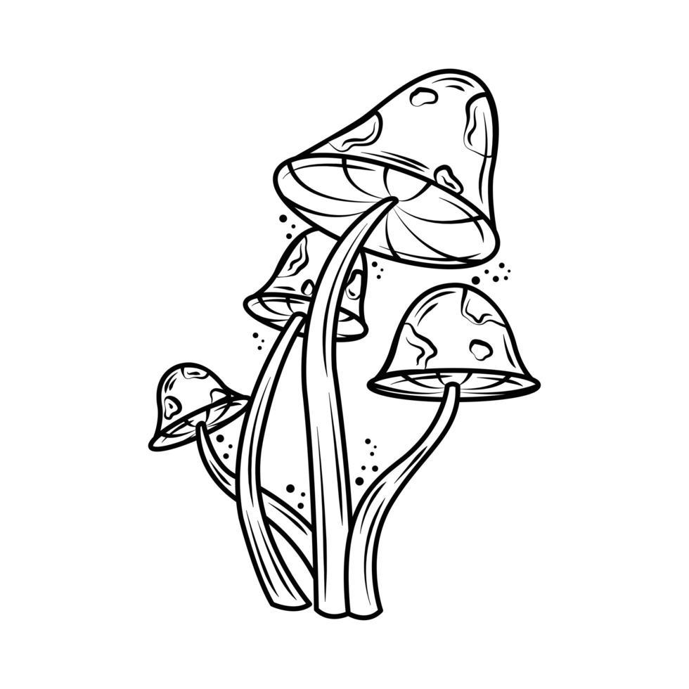 tattoo paddenstoel minimalistisch vector