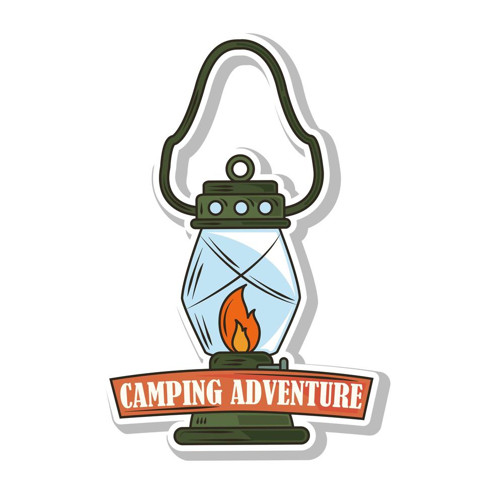 camping avontuur lantaarn vector