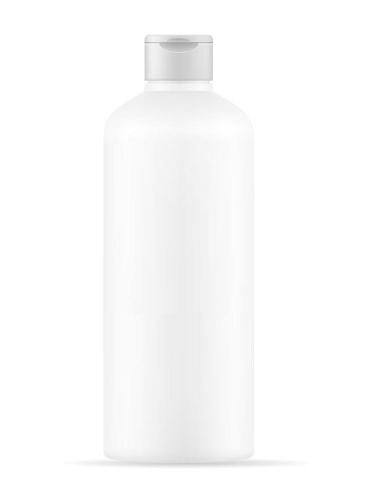 shampoo in een plastic fles voor het wassen van haar lege sjabloon lege voorraad vectorillustratie geïsoleerd op een witte achtergrond vector