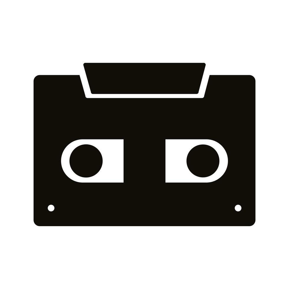 cassette muziek record silhouet stijlicoon vector