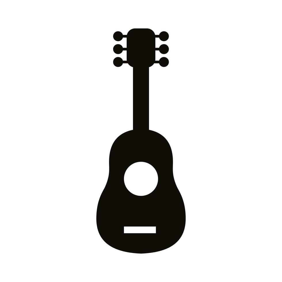 gitaar muziekinstrument silhouet stijlicoon vector