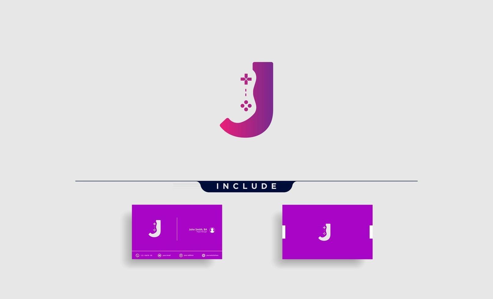 letter j game logo ontwerpsjabloon vector illustratie gamepad pictogram element vector