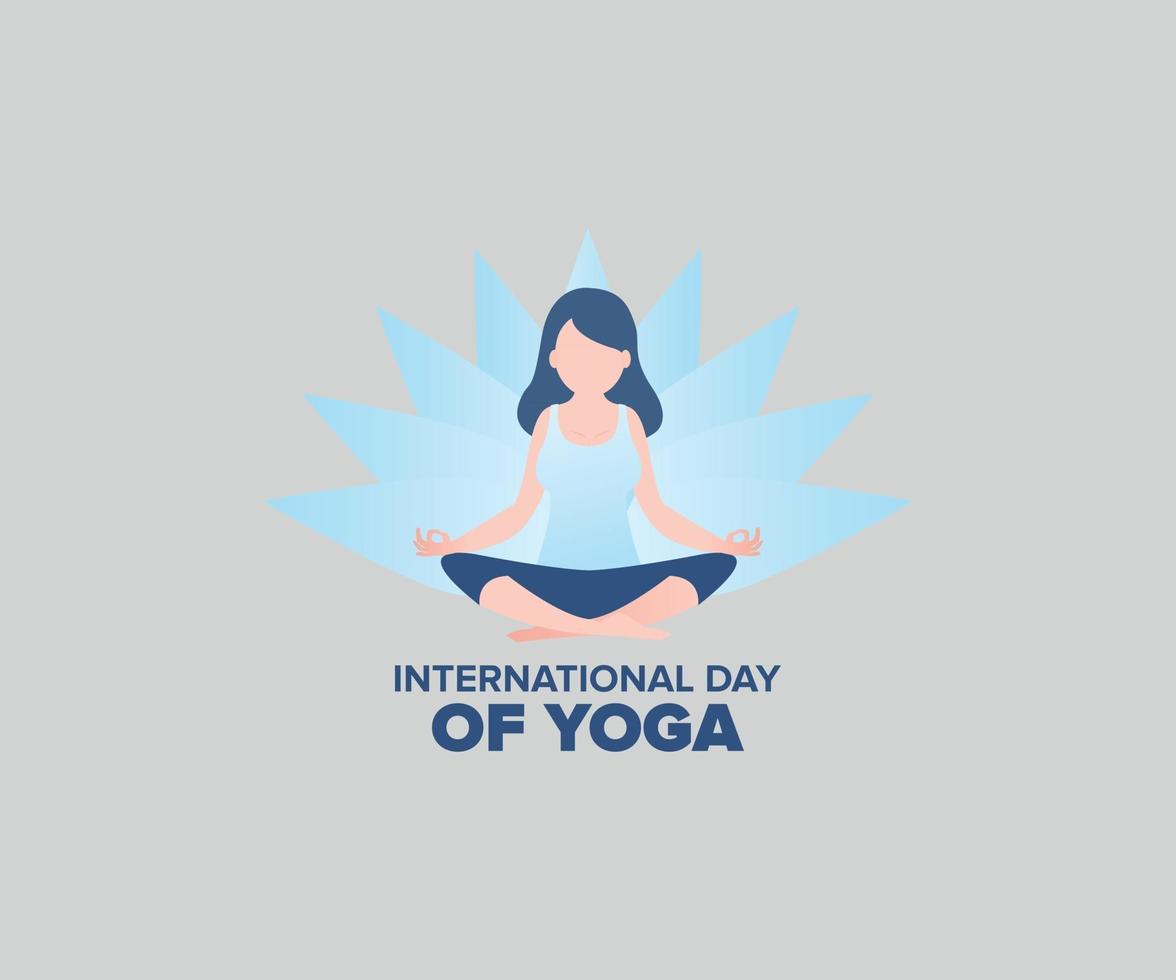 internationale dag van yoga plat karakter premium illustratie vector