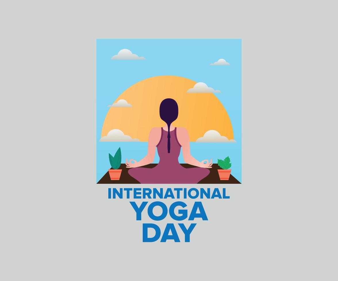 internationale yoga dag gratis illustratie vector