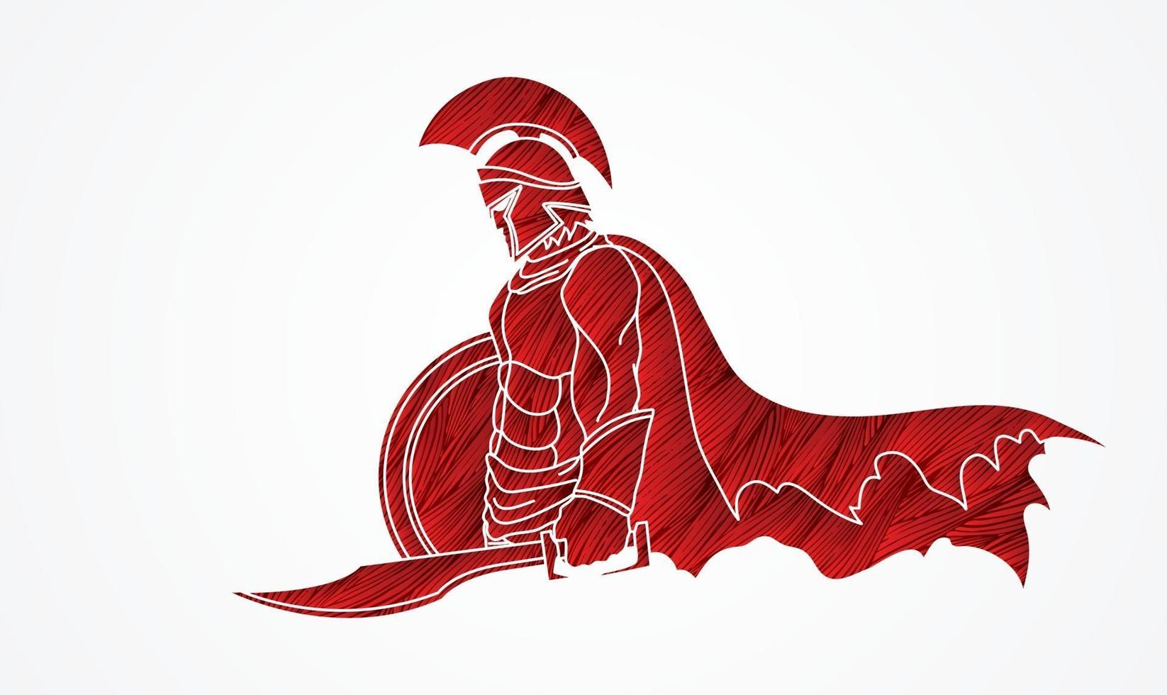 spartaanse krijger met zwaard vector