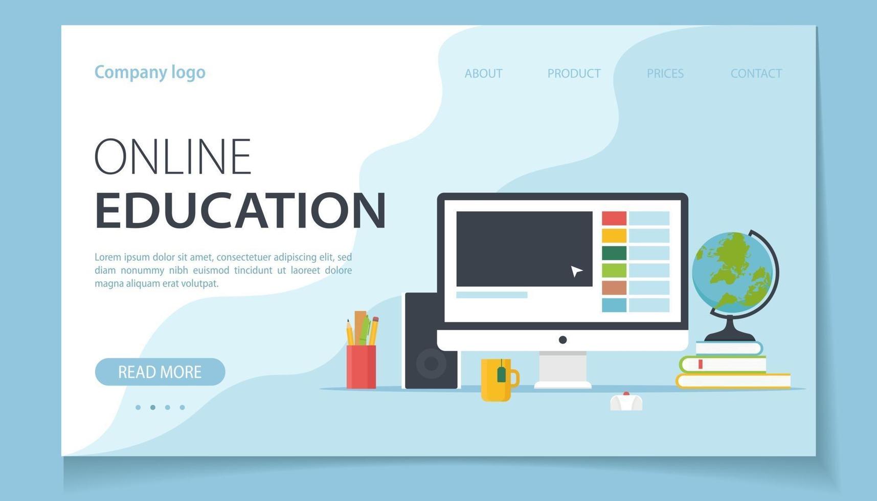 online onderwijs met computer vector