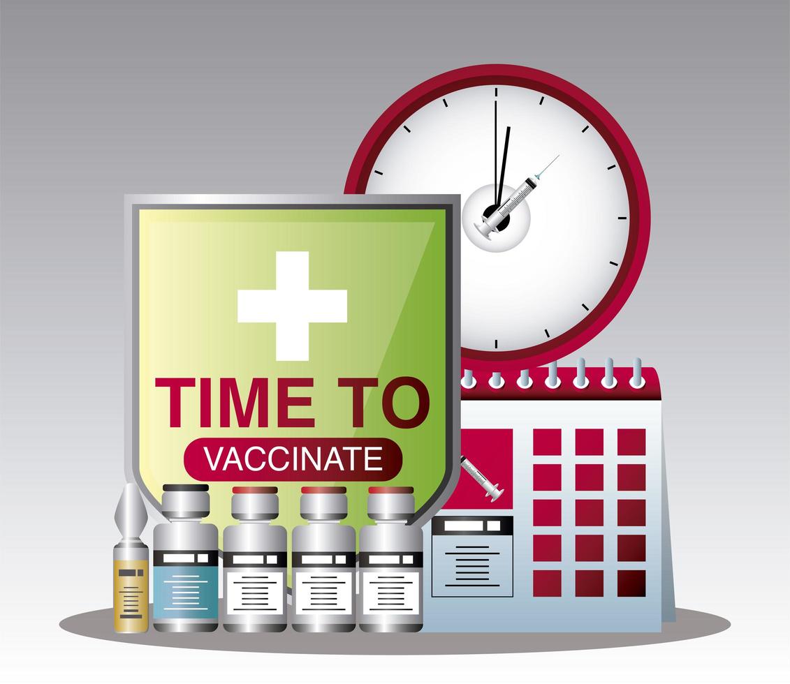 wereldvaccin tijd om te vaccineren immunisatieschema flesjes covid 19 coronavirus vector