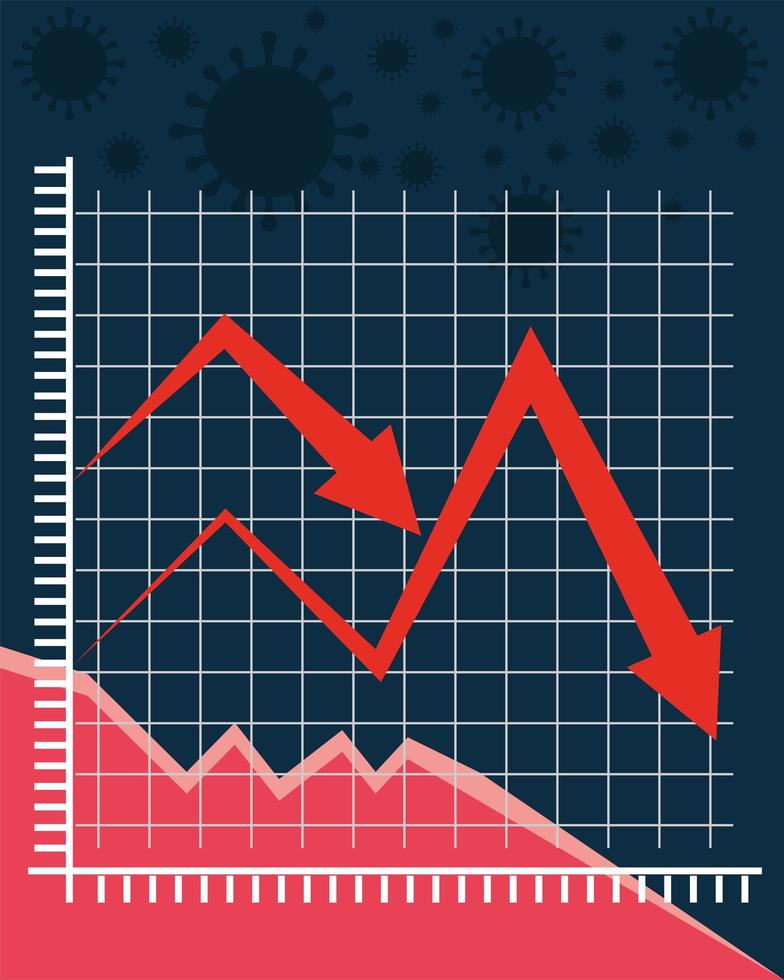 economie neergang grafiek vector