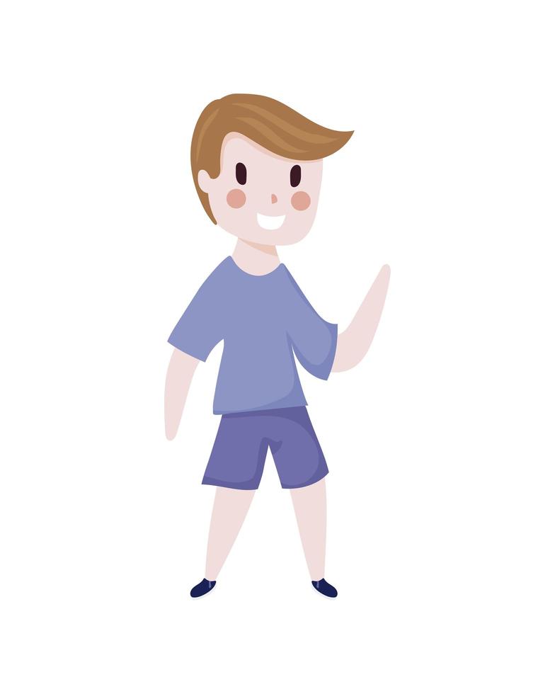 kleine jongen cartoon geïsoleerde witte achtergrond vector