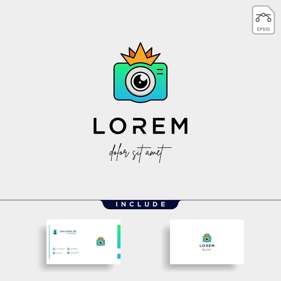 koning camera logo sjabloon vector ontwerp pictogram